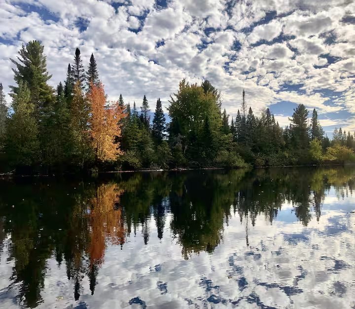 Adirondacks — lake reflection fall